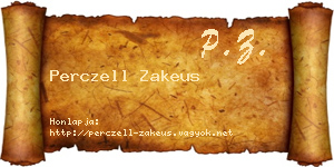 Perczell Zakeus névjegykártya